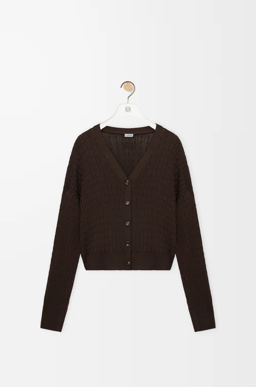 LOEWE Cardigan in viscose Dark Brown