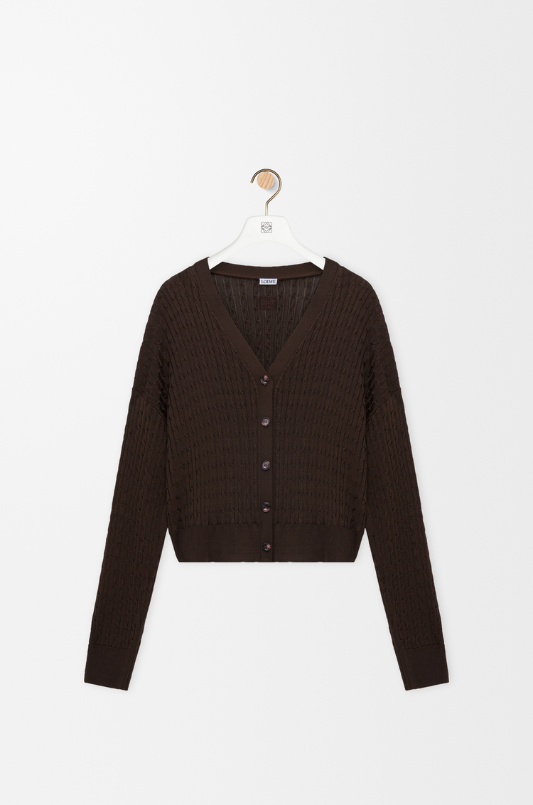 LOEWE Cardigan in viscose Dark Brown