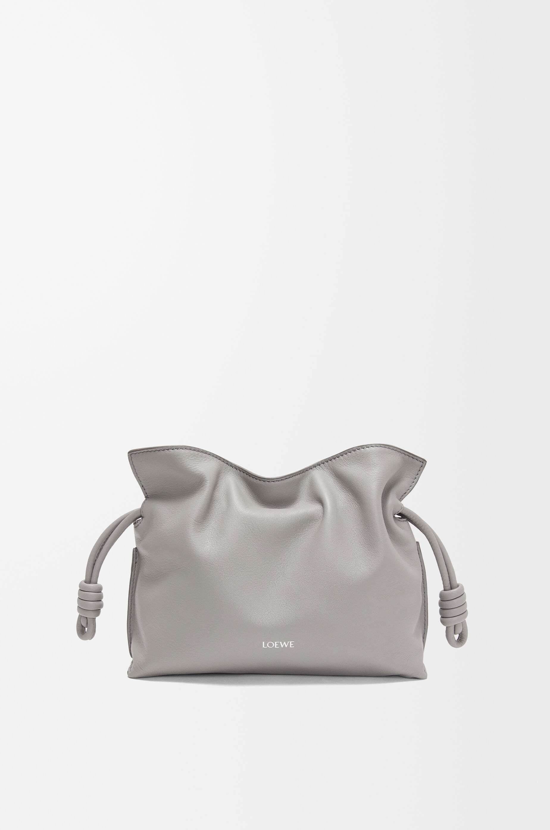 Large Flamenco clutch in nappa calfskin Grey - LOEWE