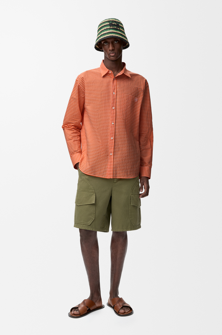 LOEWE Camisa en algodón Naranja/Blanco
