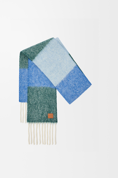 LOEWE Bufanda en mezcla de alpaca y lana Azul/Verde