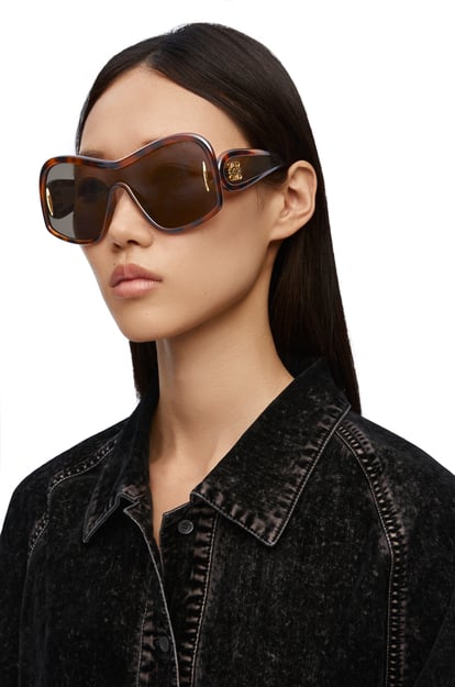 LOEWE Square Mask sunglasses in acetate and nylon  Dark Havana plp_rd
