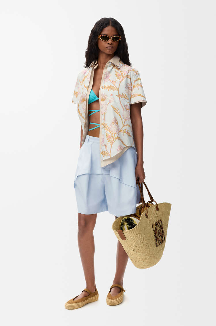 LOEWE Pantalón corto en algodón Azul Claro