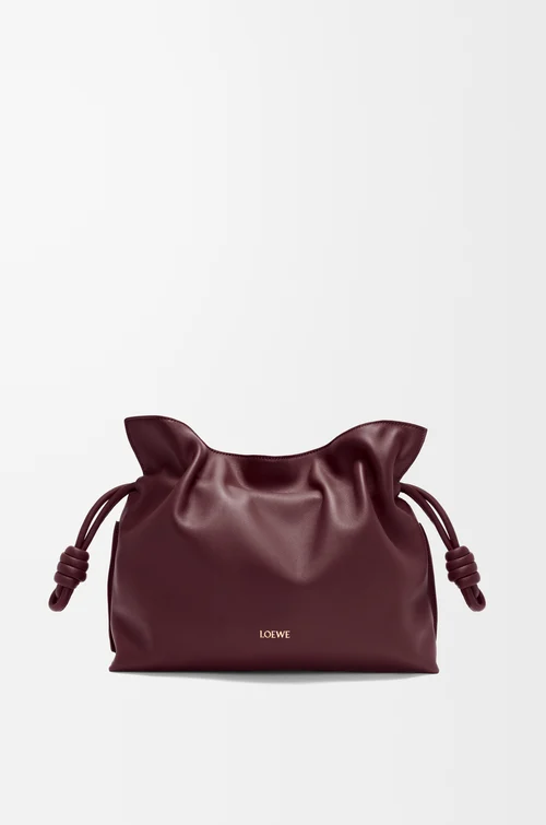 LOEWE Bolso Flamenco Clutch mediano en piel napa de ternera Burdeos Oscuro