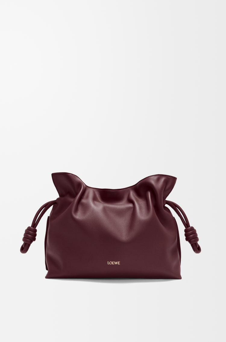 LOEWE Bolso Flamenco Clutch mediano en piel napa de ternera Burdeos Oscuro
