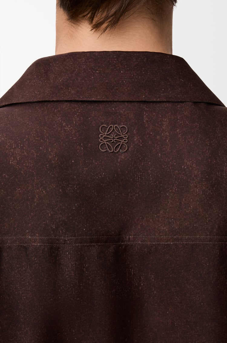 LOEWE Short sleeve shirt in silk Brown/Green/Muticolor