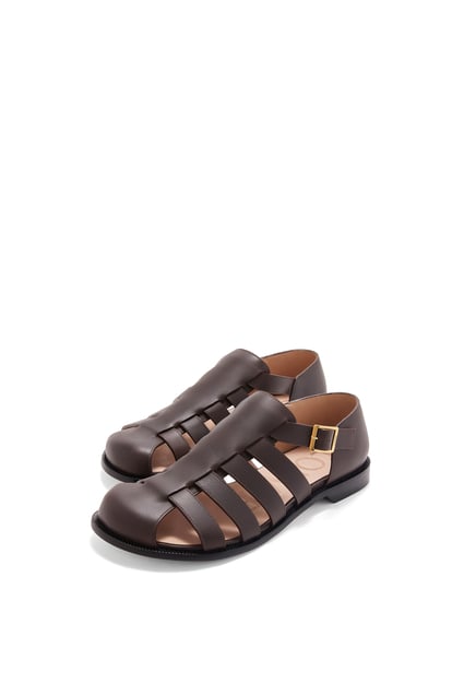 LOEWE Campo sandal in calfskin Dark Brown plp_rd