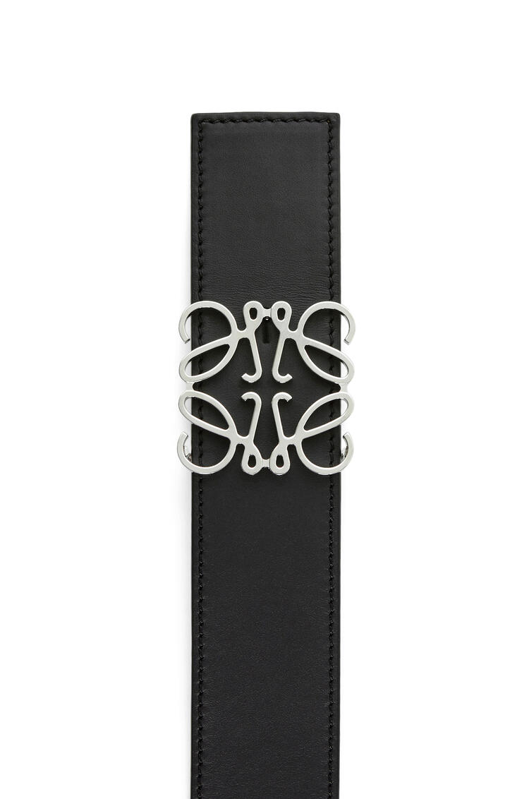 LOEWE Cinturón reversible en piel de ternera lisa con anagrama Negro/Bronceado/Paladio
