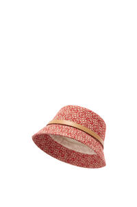 LOEWE Sombrero de pescador en jacquard y piel de ternera Rojo/Desierto Calido