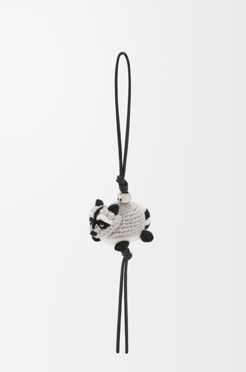 LOEWE 毛氈浣熊造型掛飾 灰色