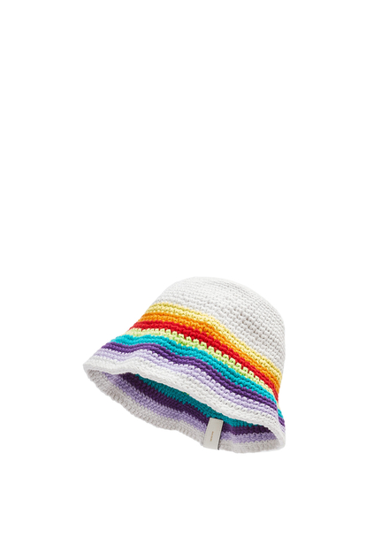 LOEWE Crochet hat in cotton and calfskin Multicolor/White plp_rd
