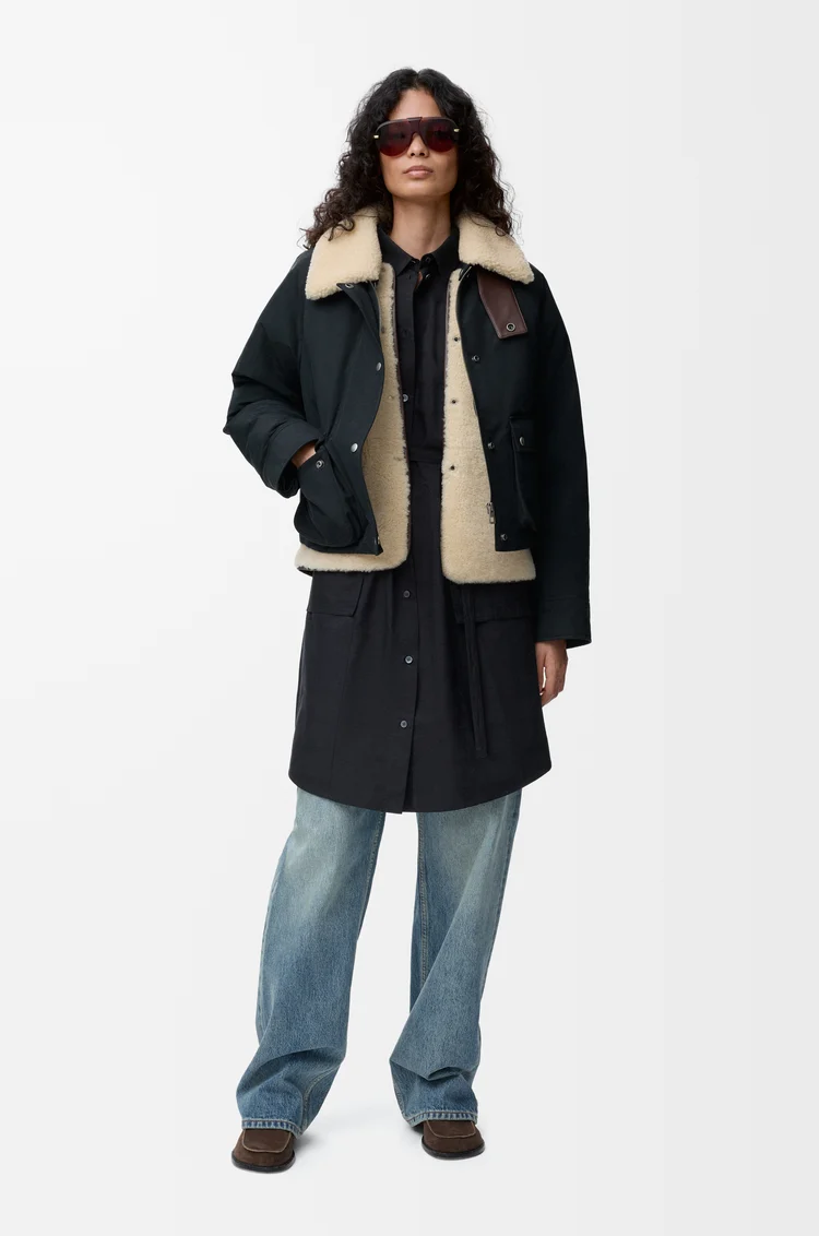 LOEWE パファー（シアリング&コットンブレンド） ブラック