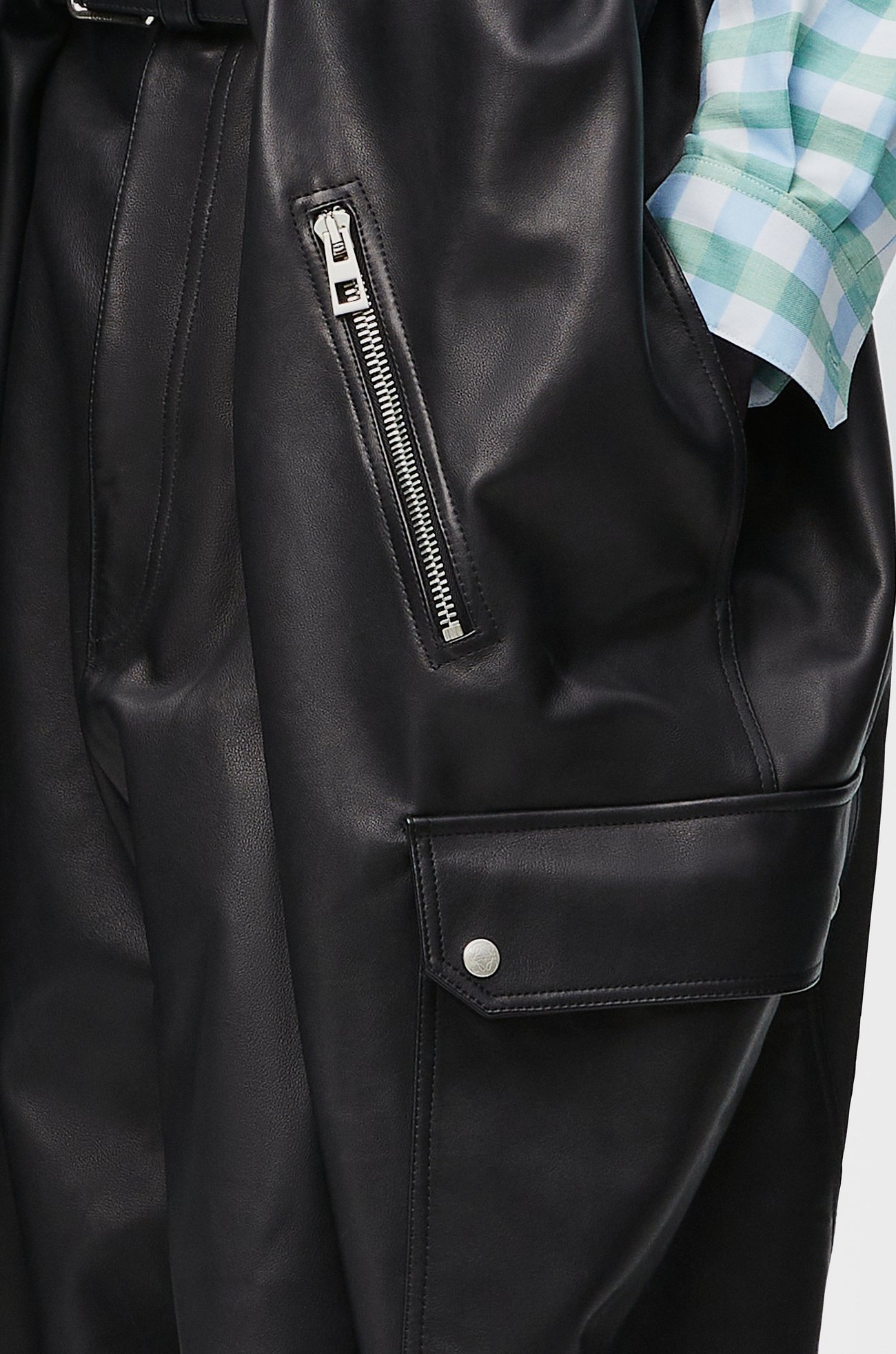 LOEWE Balloon cargo trousers in mellow nappa lambskin Black