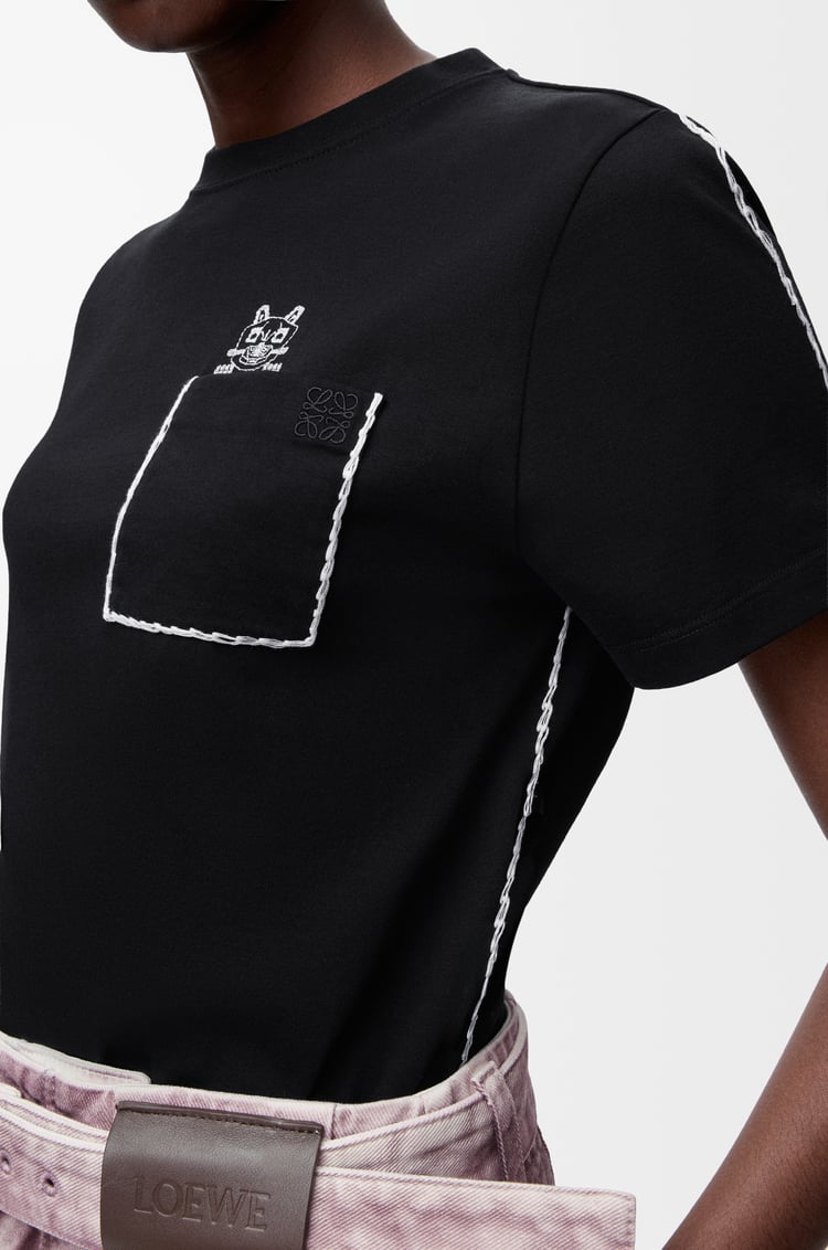 LOEWE Camiseta de corte regular en algodón Negro