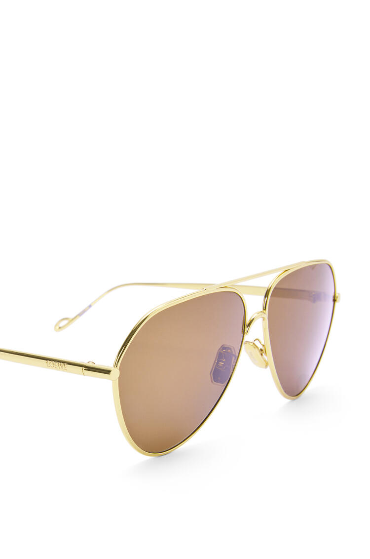 LOEWE Gafas de sol de aviador metálicas Oro Brillante Endura/Marron
