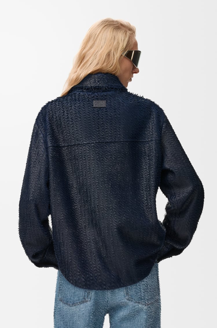 LOEWE Overshirt in nappa lambskin Dark Blue