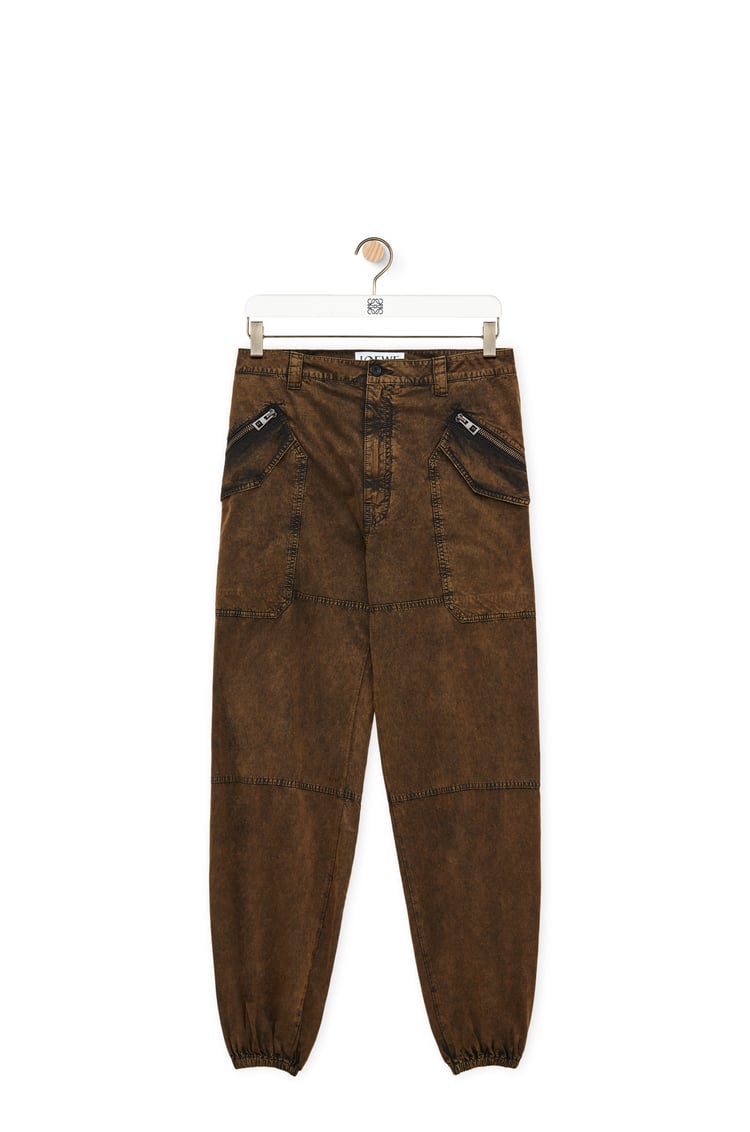 LOEWE Cargo trousers in technical cotton Moss