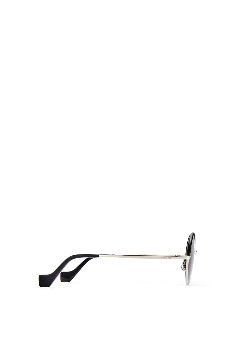 LOEWE Small round sunglasses in metal Solid Smoke Grey pdp_rd