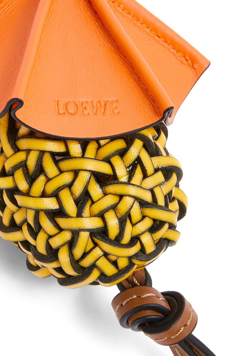 LOEWE Pineapple cocktail charm in calfskin and brass Yellow pdp_rd