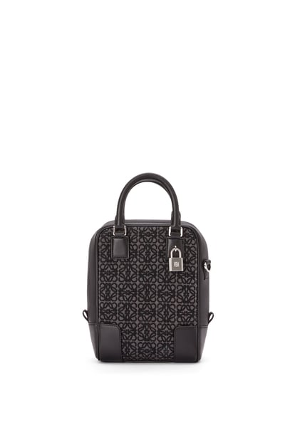 LOEWE Amazona 15 in Anagram  jacquard and calfskin Anthracite/Black plp_rd