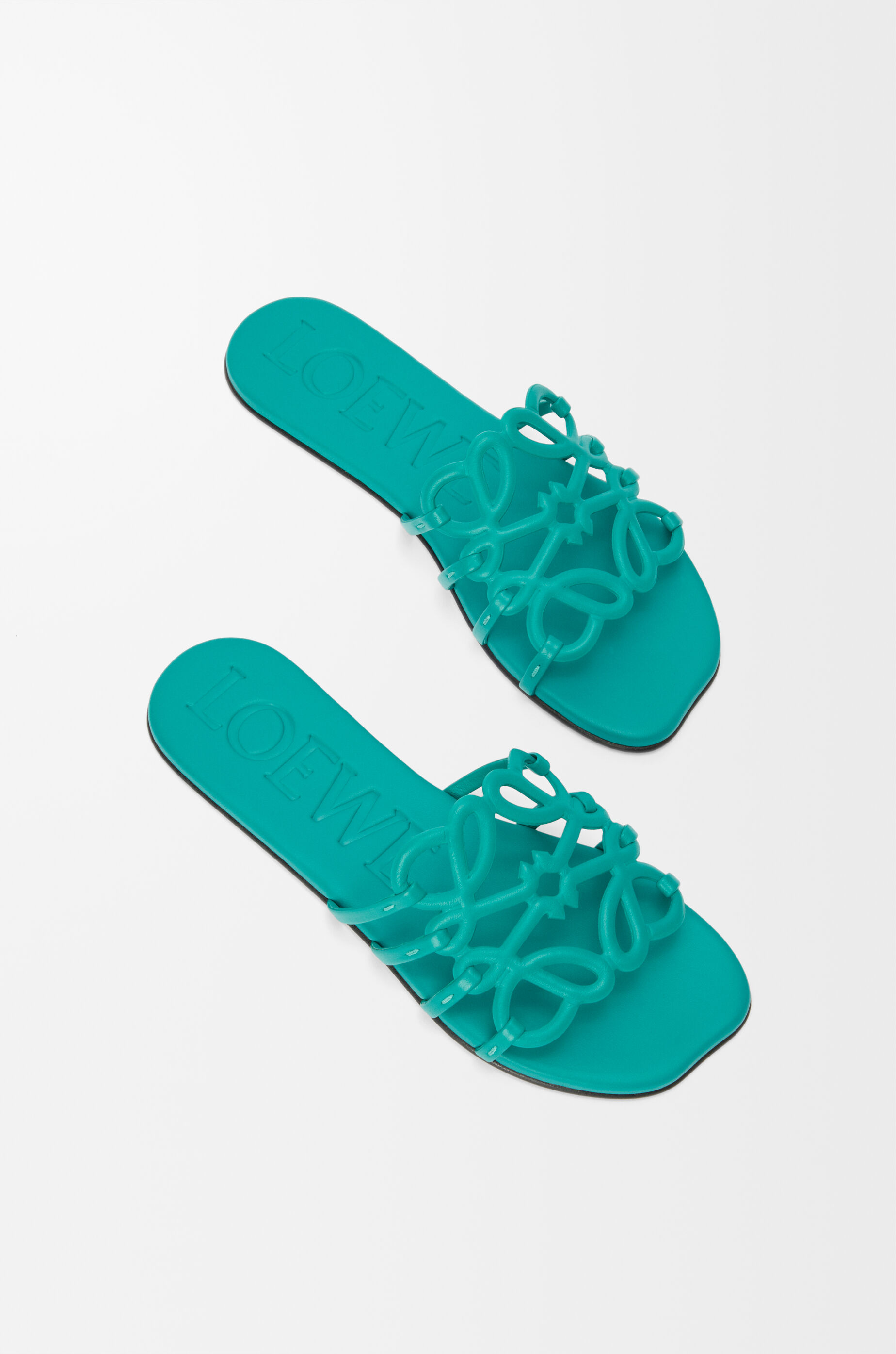 ［大人気！］LOEWE アナグラム LLSP465X083150 Petal Anagram slide in soft calfskin Blue - LOEWE