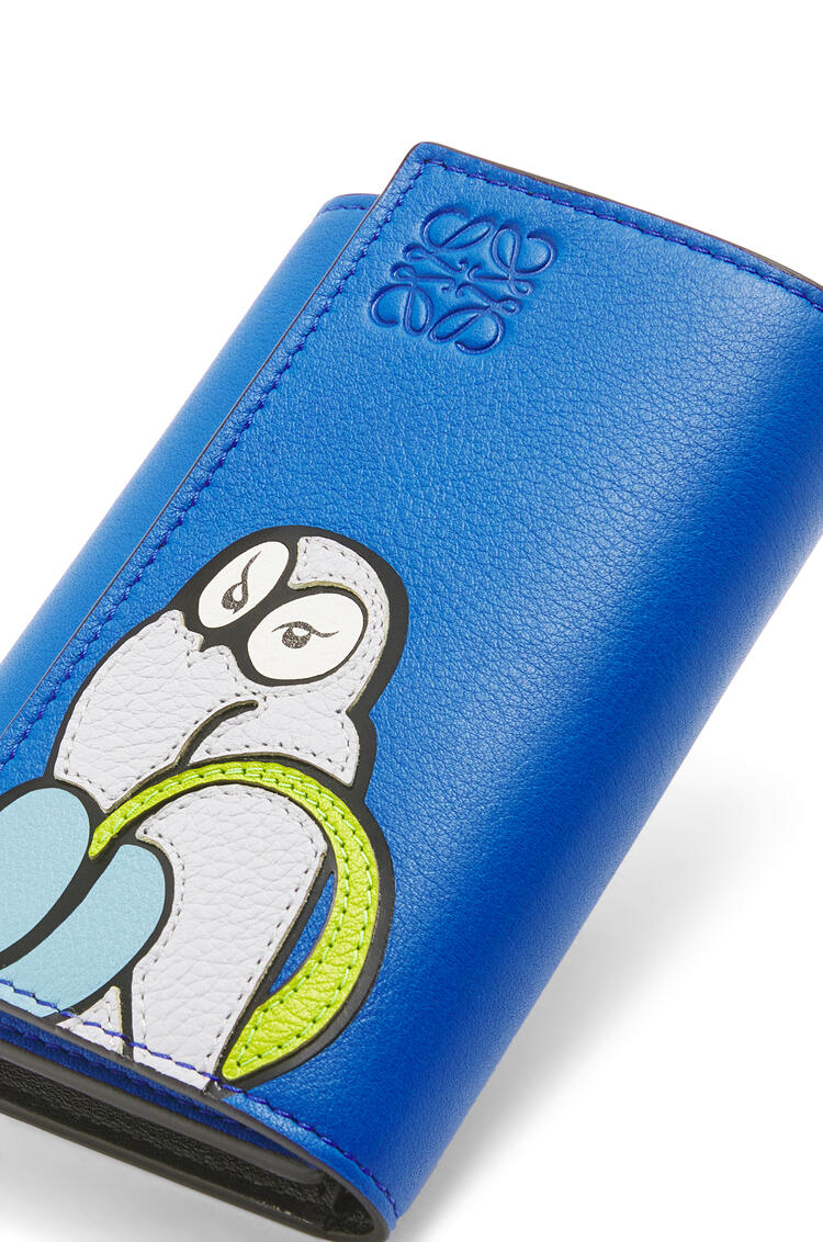 LOEWE Owl small vertical wallet in classic calfskin Royal Blue pdp_rd