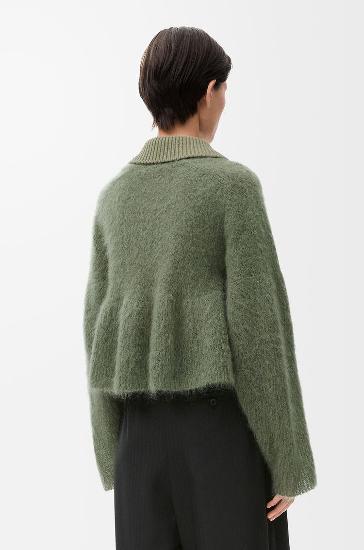 LOEWE Polo sweater in mohair blend Khaki Green