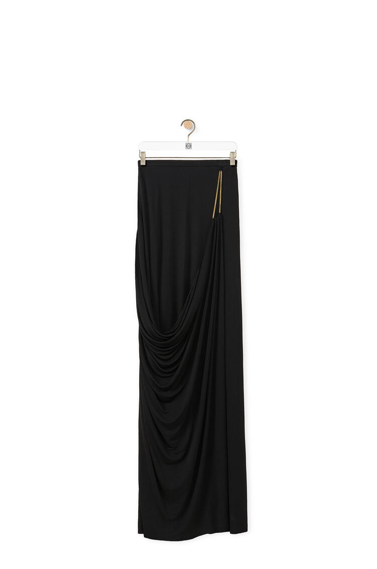 LOEWE Chain draped skirt in viscose Black pdp_rd