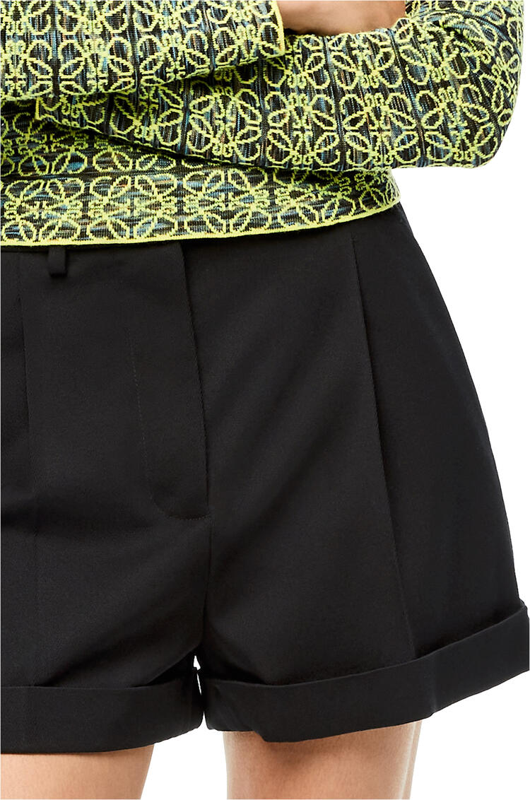 LOEWE Tailored shorts in wool and cotton Black pdp_rd