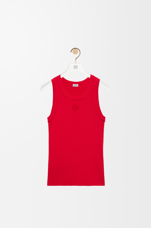 LOEWE Top Anagram sin mangas en viscosa elástica Rojo