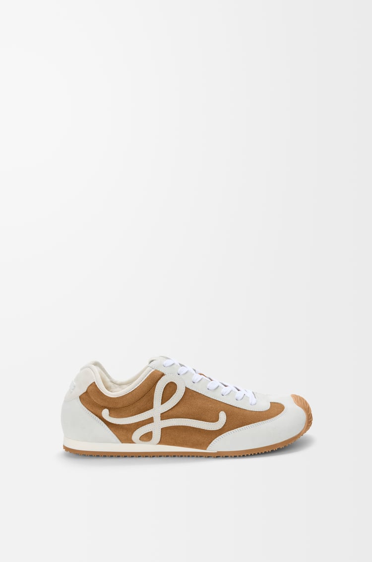 LOEWE Ballet Runner 2.0 in suede and shearling Tan/White