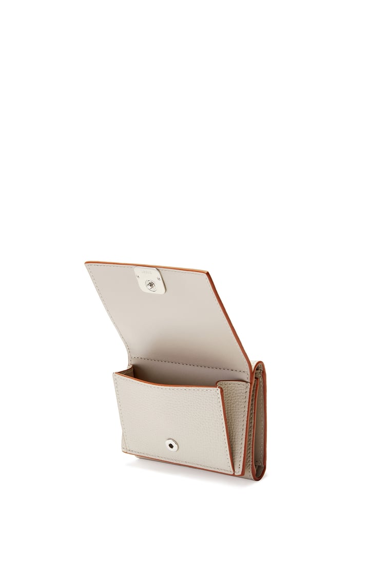 LOEWE 石紋小牛皮 Anagram 三摺錢包 淺灰色