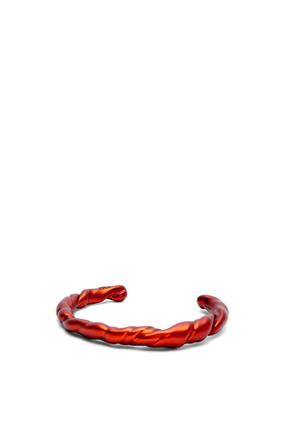 LOEWE 紋銀細納帕皮革扭曲手鐲 Red Orange plp_rd