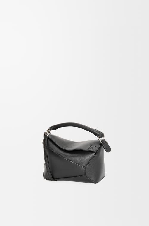 LOEWE Mini Puzzle Edge bag in classic calfskin Black