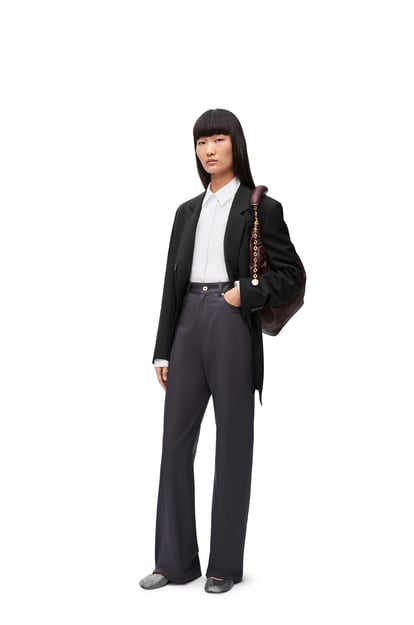 LOEWE High waisted trousers in cotton Deep Pavement plp_rd