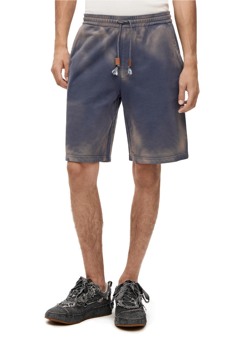 LOEWE Pantalones cortos en algodón efecto lavado Indigo Lavado