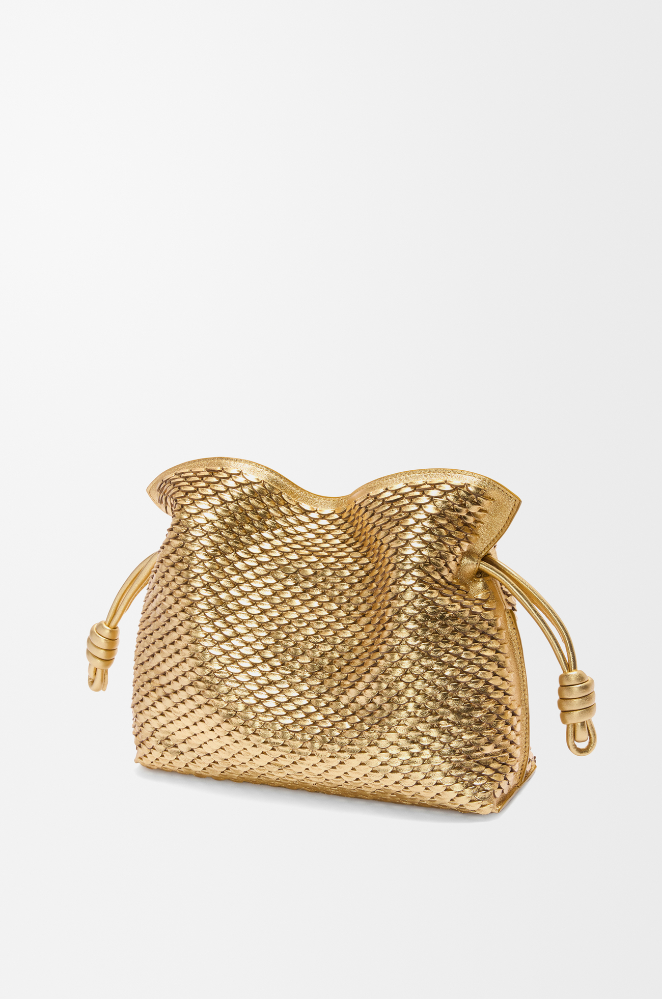 LOEWE Medium Flamenco clutch in laminated lambskin Gold plp_rd