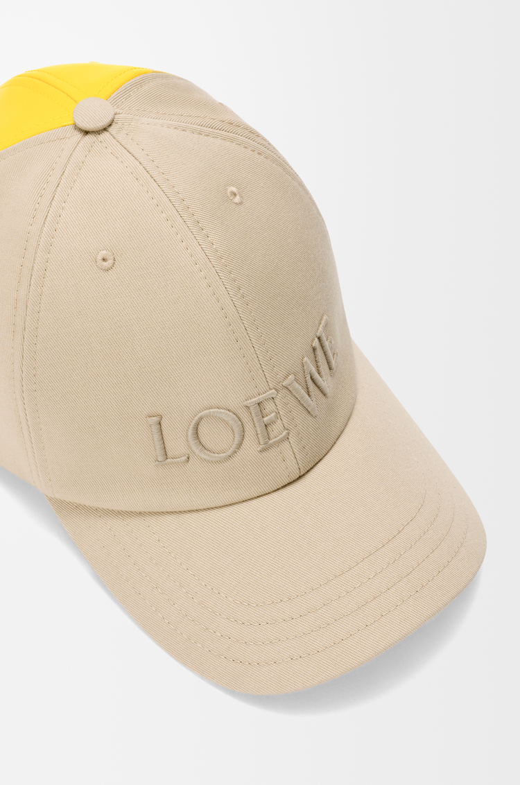 LOEWE LOEWE bicolour cap in cotton canvas Beige/Lemon