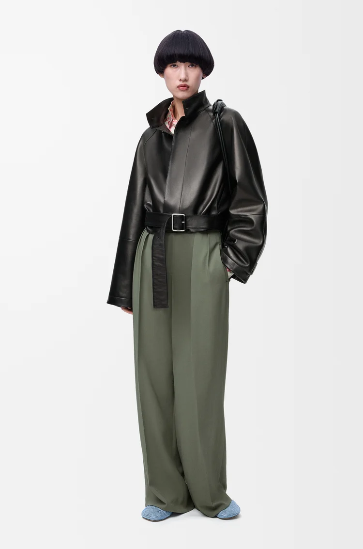 LOEWE Short trench in nappa lambskin Black