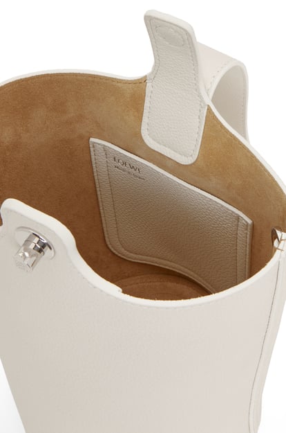 LOEWE Mini Pebble Bucket bag in soft grained calfskin Soft White plp_rd