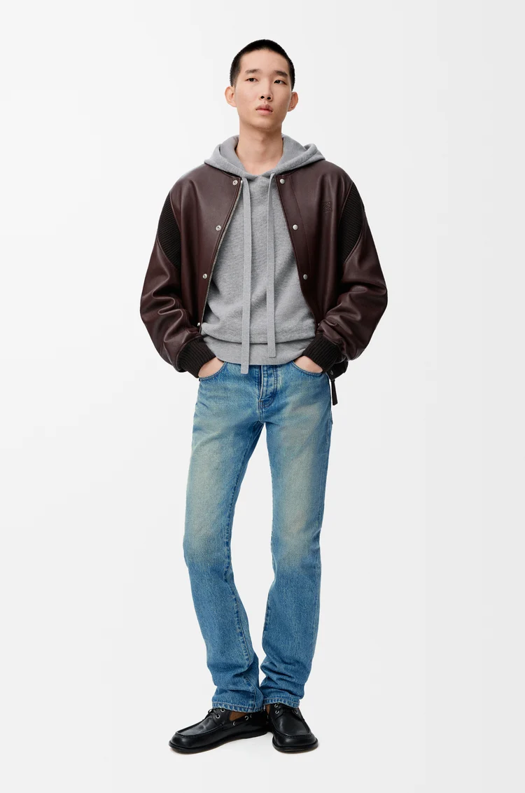 LOEWE Felpa con cappuccio in lana Grigio Chiaro Melange