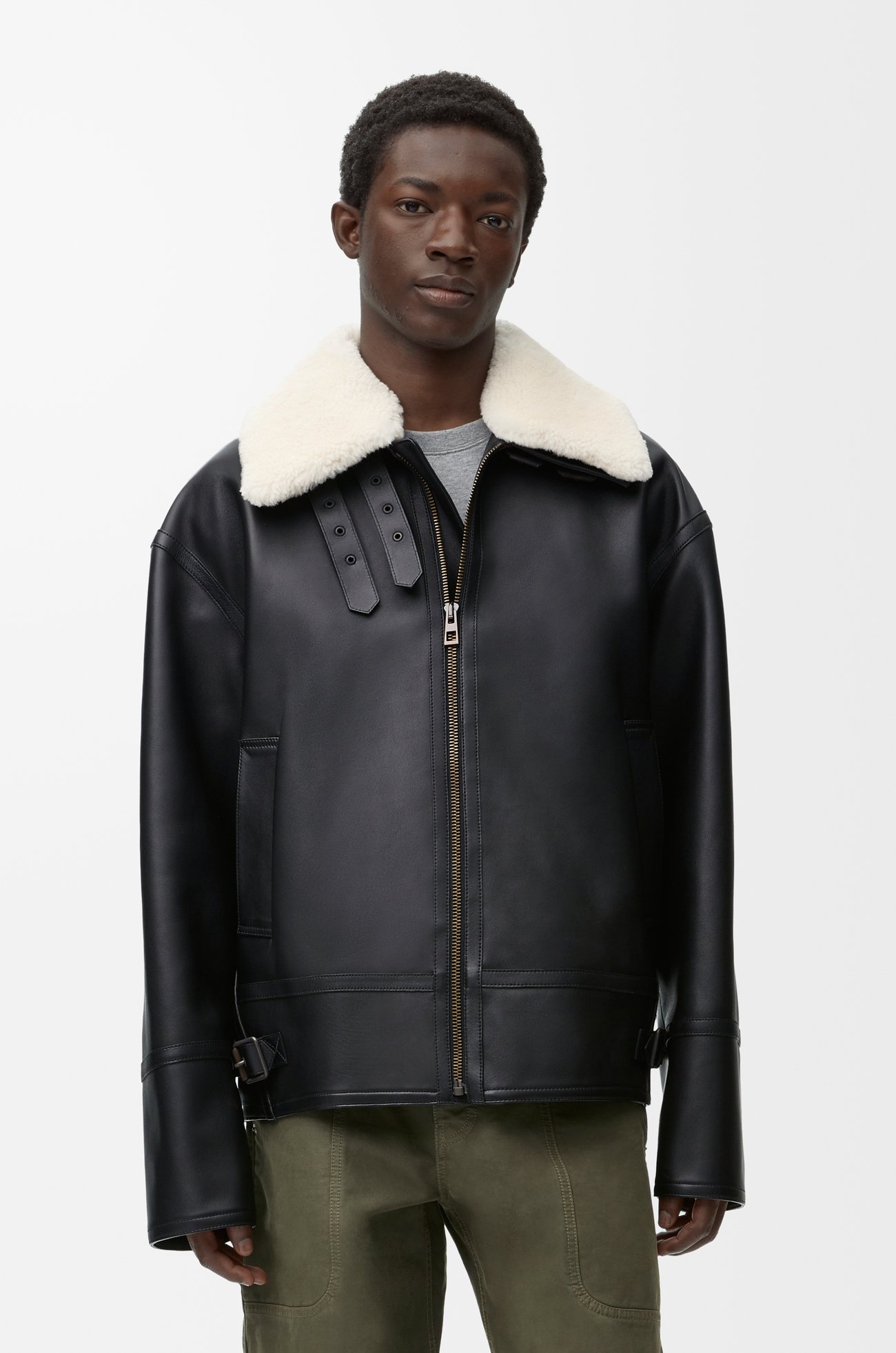 LOEWE Aviator jacket in shearling Black