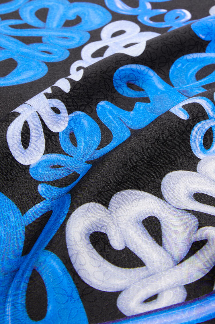 LOEWE LOEWE Anagram scarf in silk Blue/Multicolor