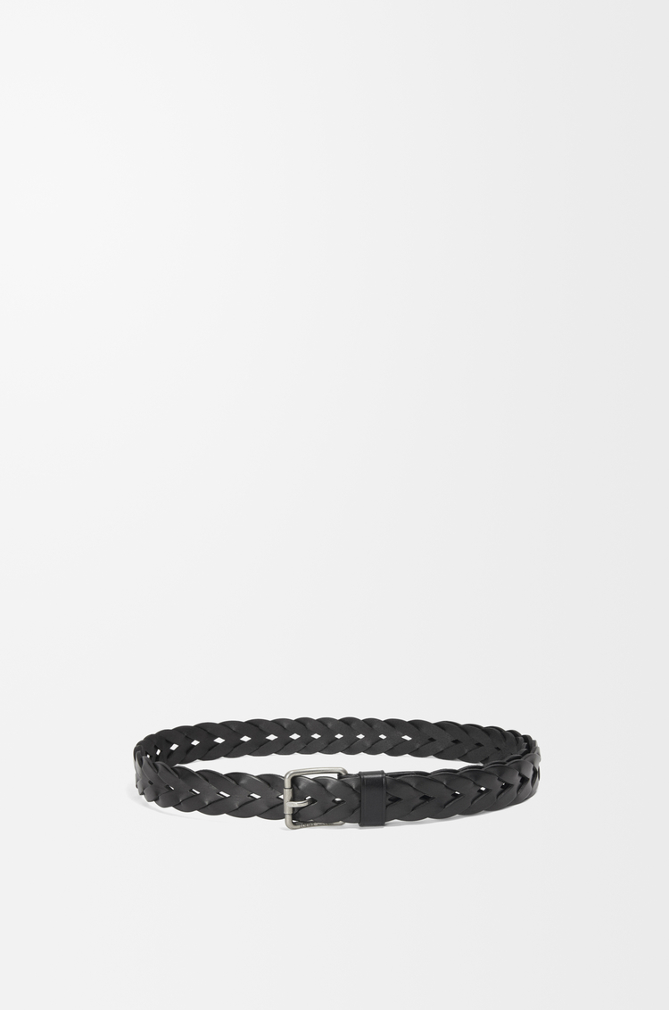 LOEWE ローラーカーブ ウーブンベルト（ベジタブルタンニンカーフ） ブラック/ヴィンテージパラジウム
