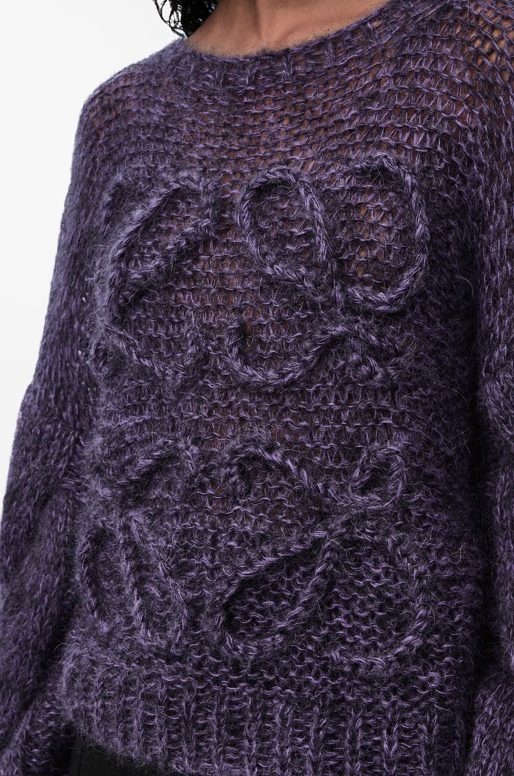 LOEWE Anagram sweater in mohair blend Black/Purple