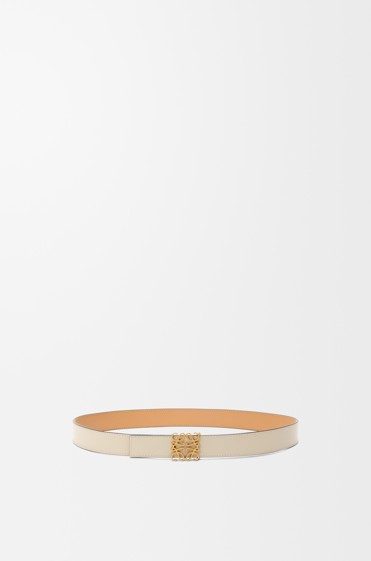 LOEWE Cinturón reversible Anagram en piel de ternera lisa Desierto Cálido/Avena/Bronce