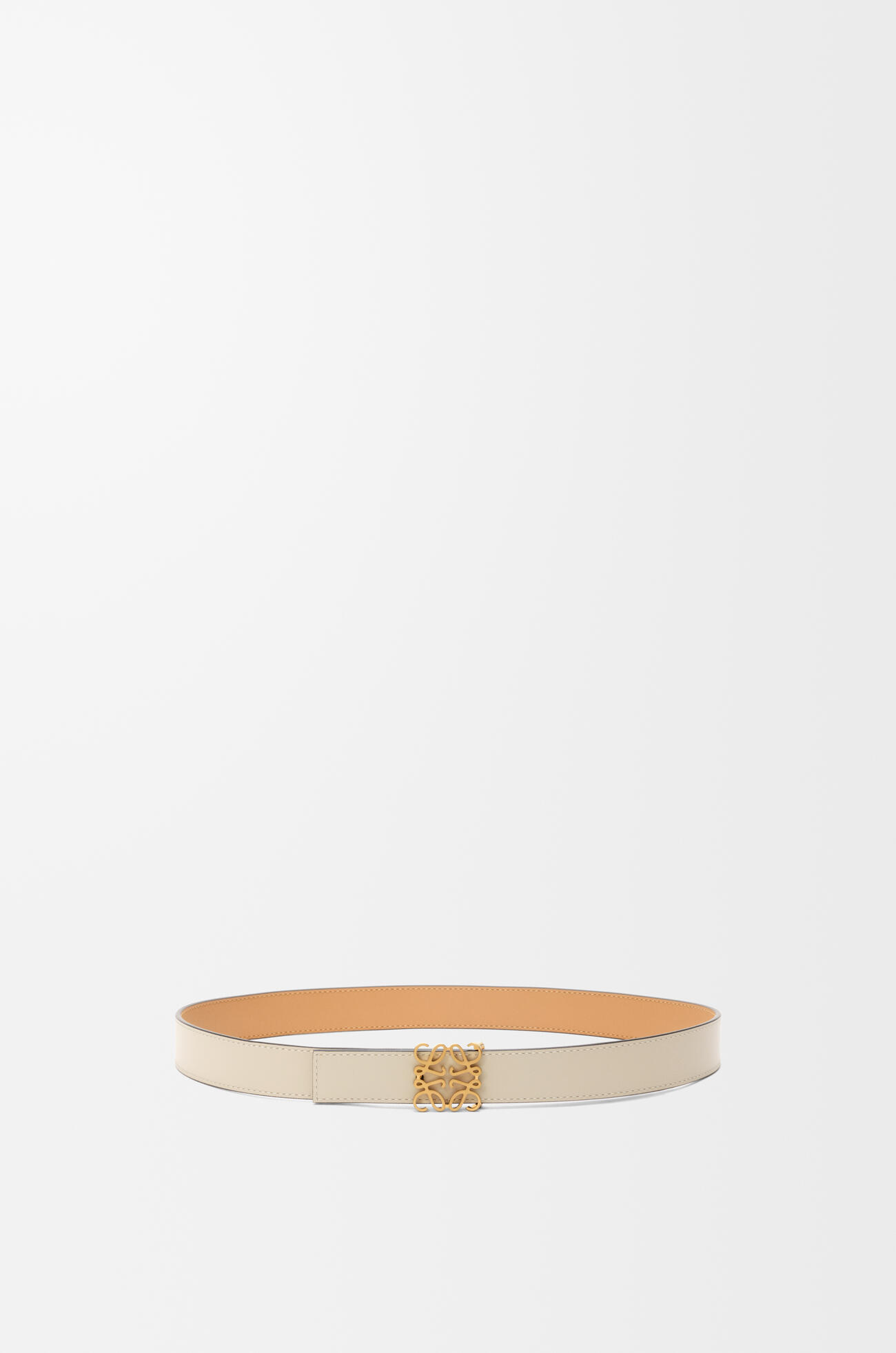 LOEWE Cinturón reversible Anagram en piel de ternera lisa Desierto Cálido/Avena/Bronce