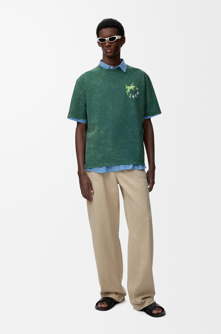 LOEWE Loose fit T-shirt in cotton Washed Green