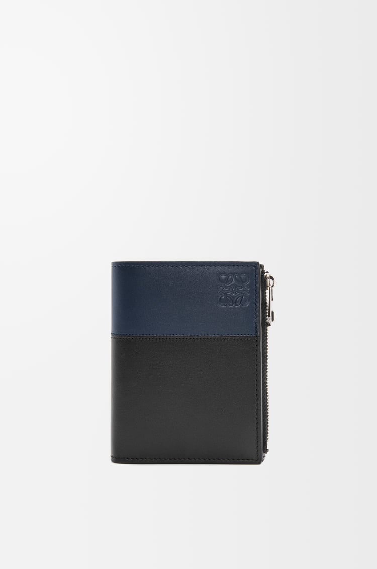 LOEWE Slim compact wallet in shiny calfskin	 Black/Deep Navy