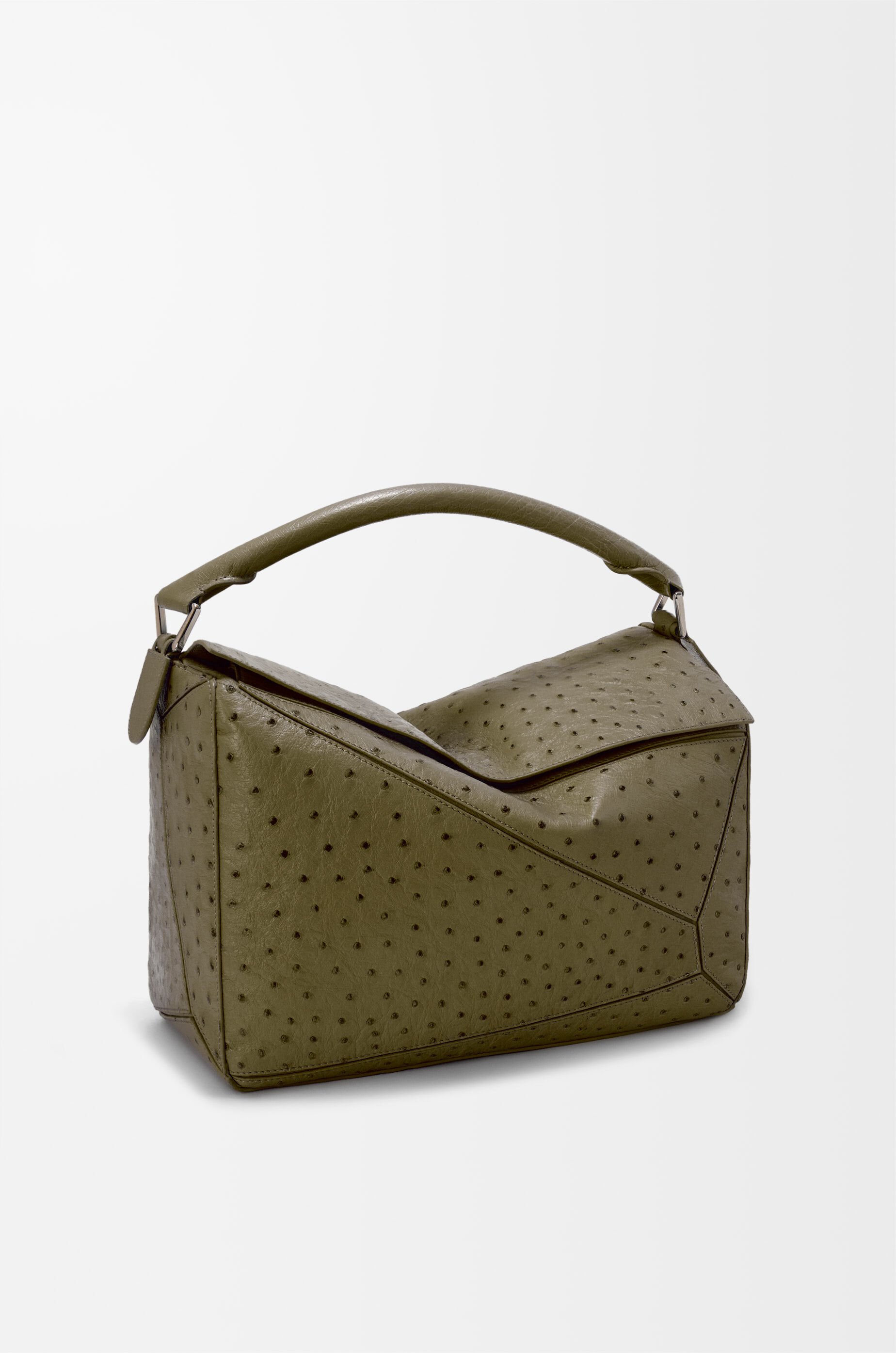 Large Puzzle bag in ostrich Green - LOEWE